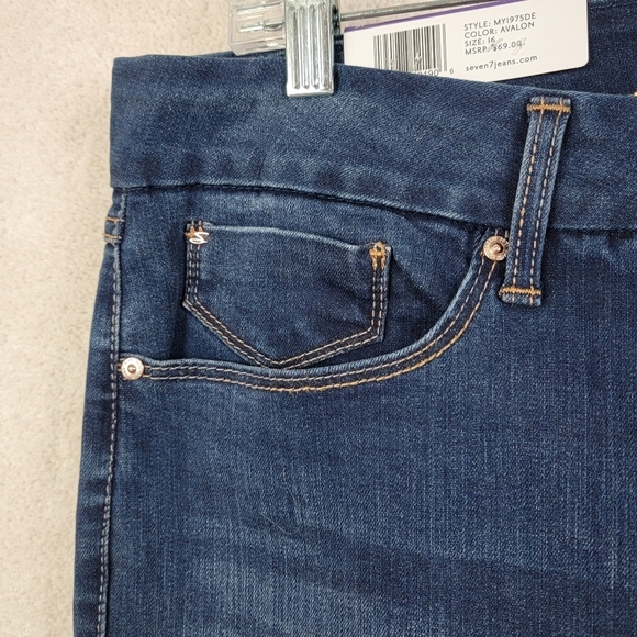 Seven7 NEW Women's 16 Plus Avalon Tummy Less High Rise Skinny Denim Blue Jeans - Picture 6 of 13